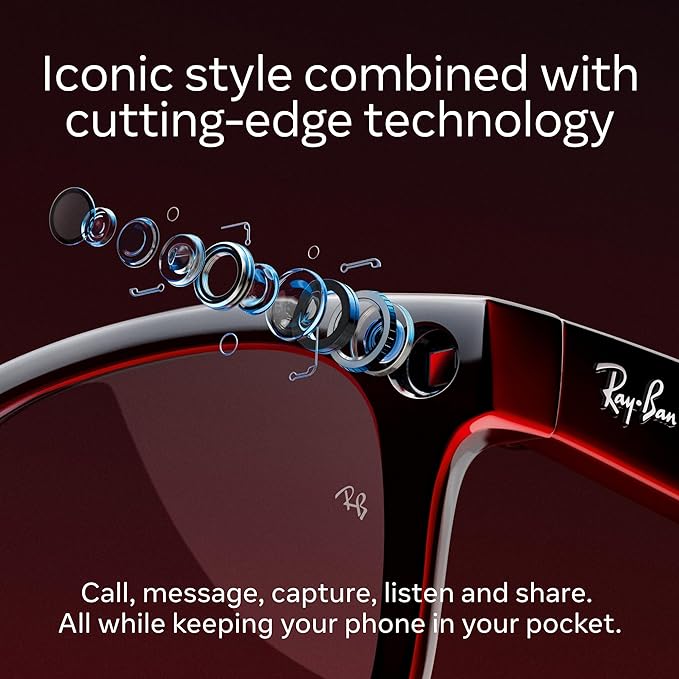 Ray-Ban Meta Skyler - (F) Shiny Black - (L) Clear to Amethyst Transitions - (Standard)