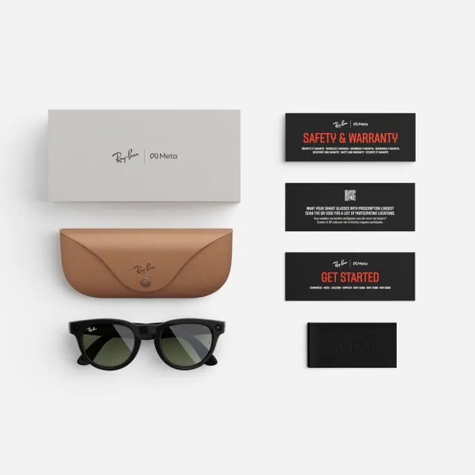 Ray-Ban Meta Headliner - (F) Shiny Black - (L) G-15 Green - (Standard)