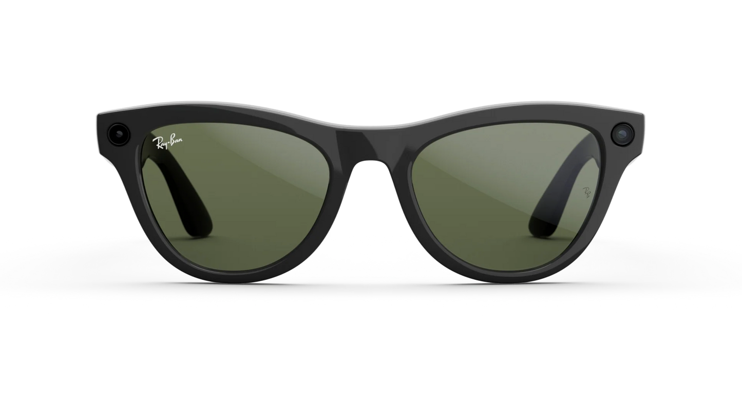 Ray-Ban Meta Skyler Gen 1 - (F) Shiny Black - (L) Green - (Standard)