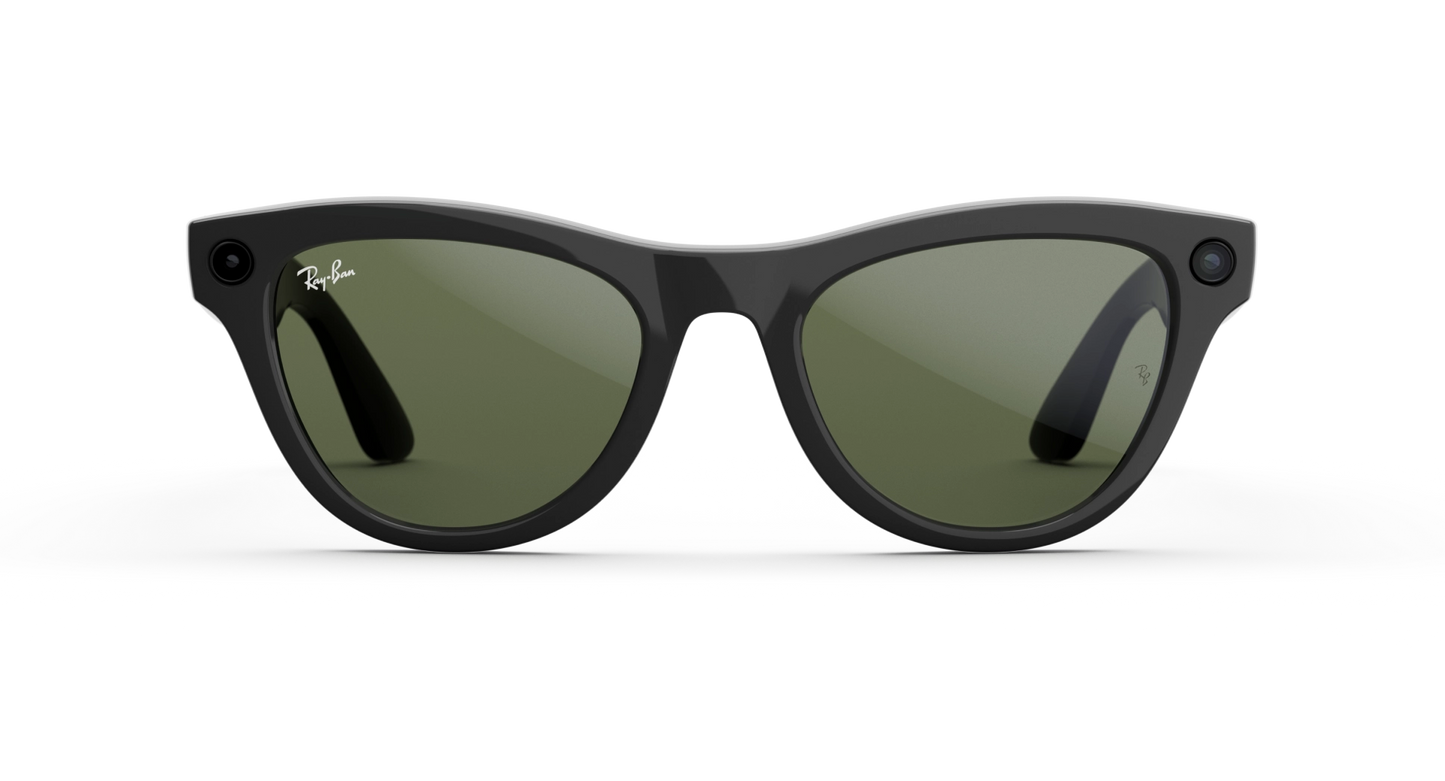 Ray-Ban Meta Skyler - (F) Shiny Black - (L) Green - (Standard)