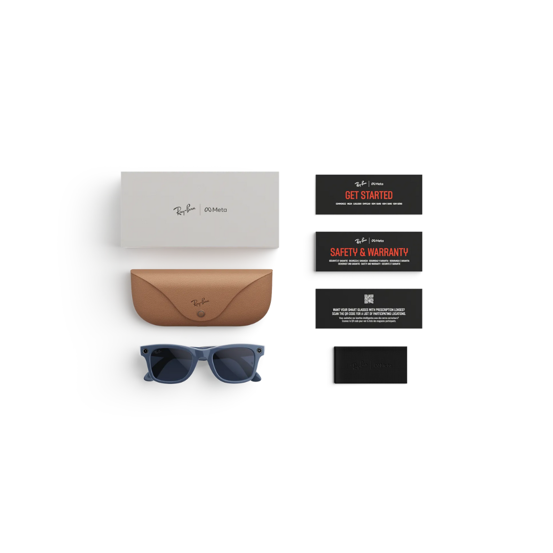 Ray-Ban Meta Wayfarer Gen 2 - (F) Shiny Cosmic Blue - (L) Clear to Sapphire Transitions® – (Standard)