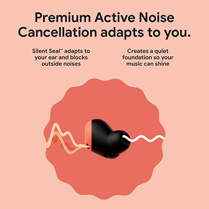 Google Pixel Buds Pro - Noise Canceling Earbuds -  with Charging Case - Bluetooth Headphones - Compatible with Wireless Charging - Charcoal