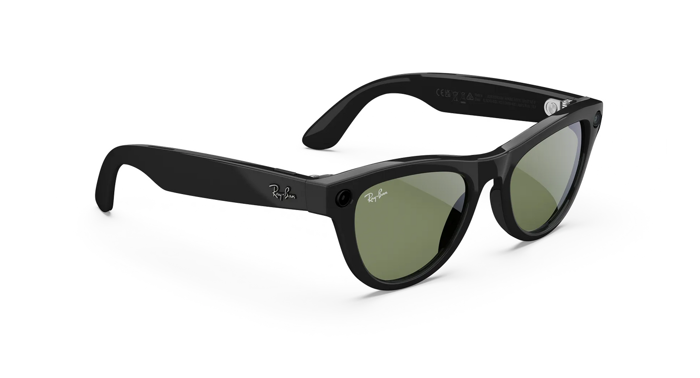 Ray-Ban Meta Skyler - (F) Shiny Black - (L) Green - (Standard)