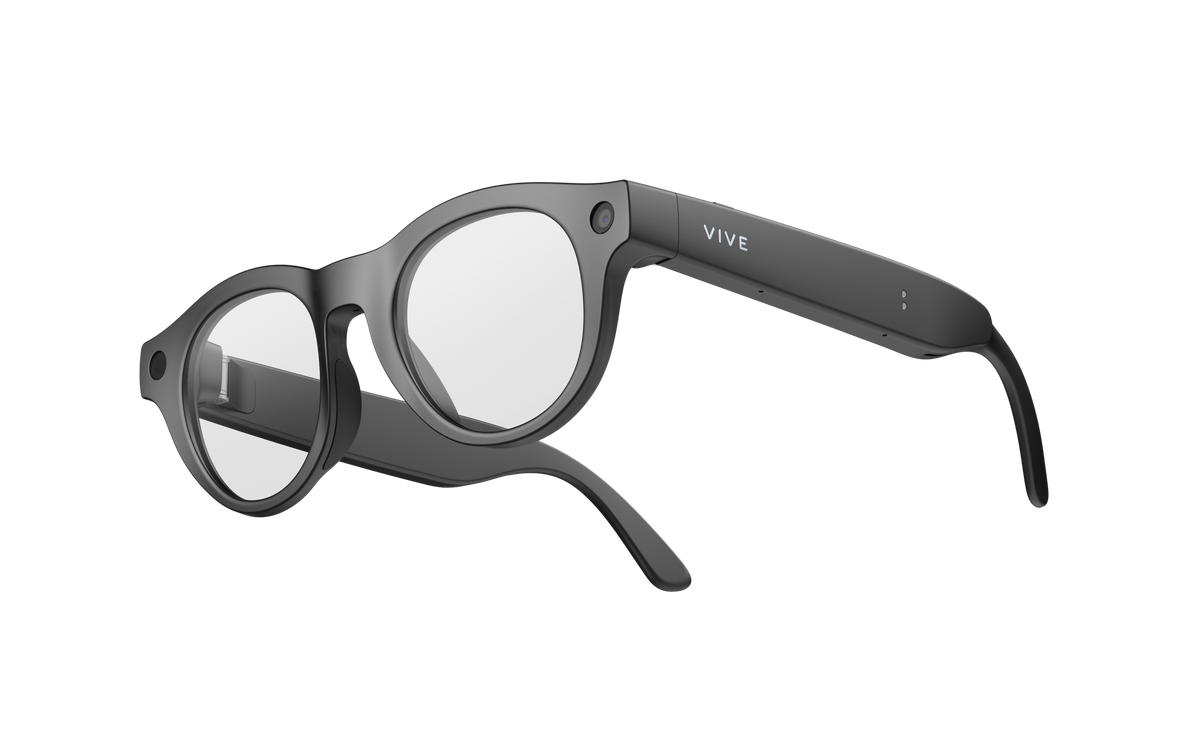 HTC VIVE Eagle AI Glasses — Pantos Clear Lens, Charcoal Black — manufacturer view 1