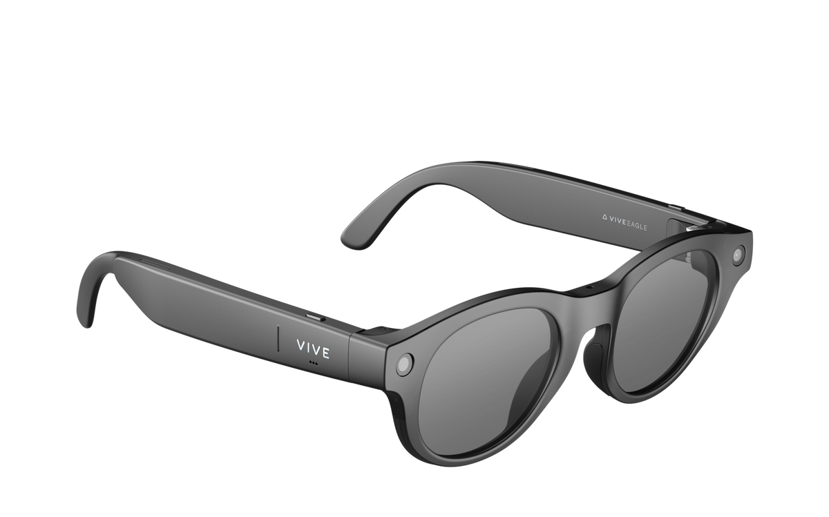 HTC VIVE Eagle AI Glasses — Pantos Sunglasses, Charcoal Black — manufacturer view 3