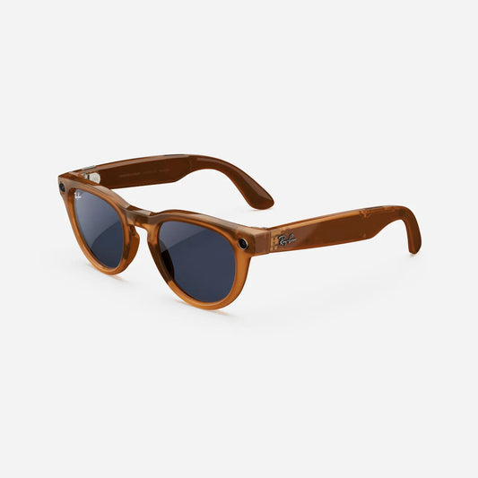 Ray-Ban Meta Headliner - (F) Shiny Caramel Transparent - (L) Clear to Sapphire Transitions - (Standard)