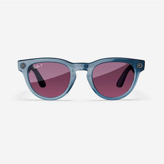 Ray-Ban Meta Headliner - (F) Shiny Jeans Transparent - (L) Dusty Red Polarised - (Standard)