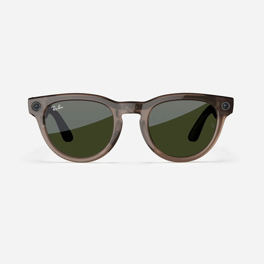 Ray-Ban Meta Headliner - (F) Shiny Warm Stone Transparent - (L) Dark Green Transitions - (Standard)