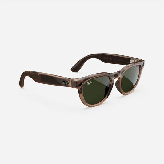 Ray-Ban Meta Headliner - (F) Shiny Warm Stone Transparent - (L) Dark Green Transitions - (Standard)