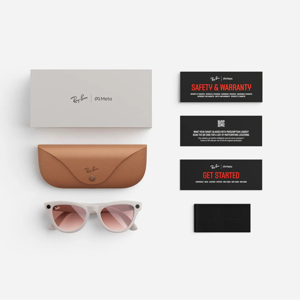 Ray-Ban Meta Skyler Gen 1 - (F) Shiny Chalky Gray - (L) Gradient Cinnamon Pink