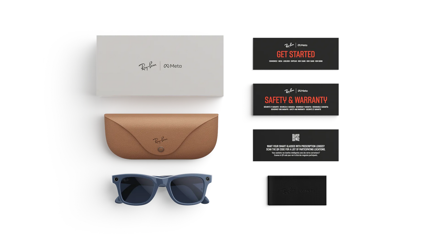 Ray-Ban Meta Wayfarer Gen 2 - (F) Shiny Cosmic Blue - (L) Clear to Sapphire Transitions® - (Large)