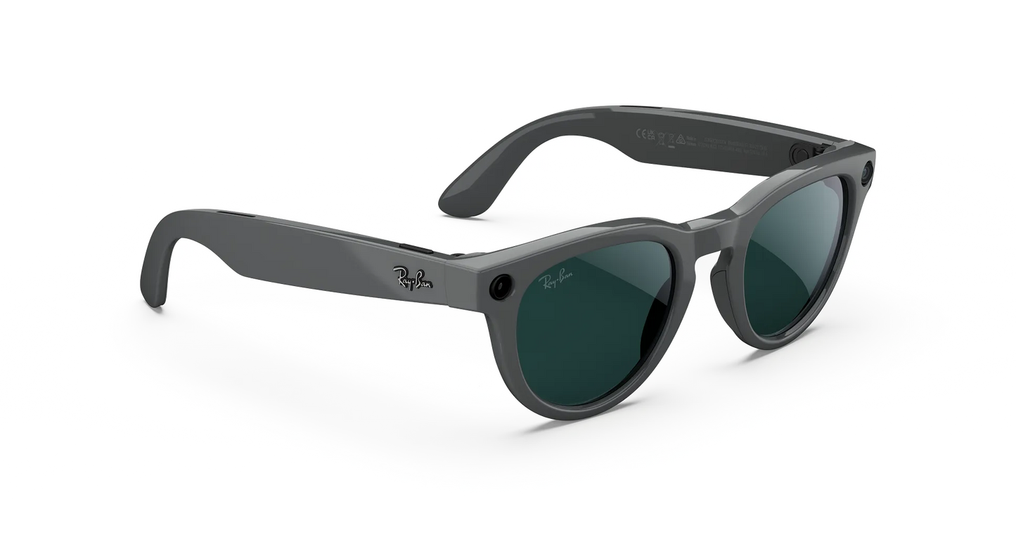 Ray-Ban Meta Headliner Gen 2 - (F) Shiny Asteroid Gray – (L) Clear to Emerald Transitions – (Standard)