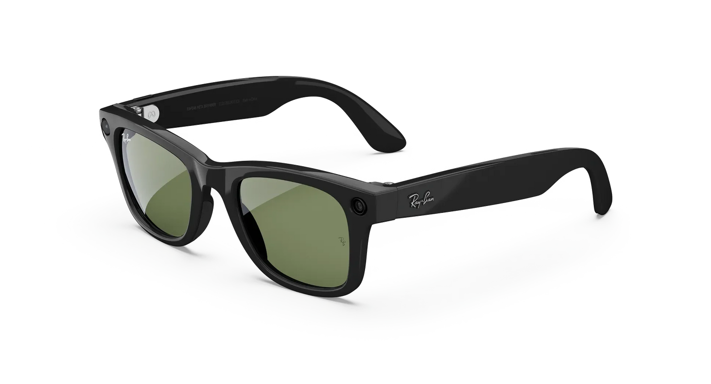 Ray-Ban Meta Wayfarer Gen 2 - (F) Shiny Black - (L) Green - (Large)