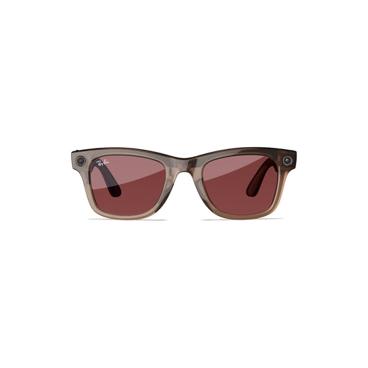 Ray-Ban Meta Wayfarer Gen 1 - (F) Shiny Warm Stone Transparent - (L) Watermelon Red Transitions - (Standard) - product image